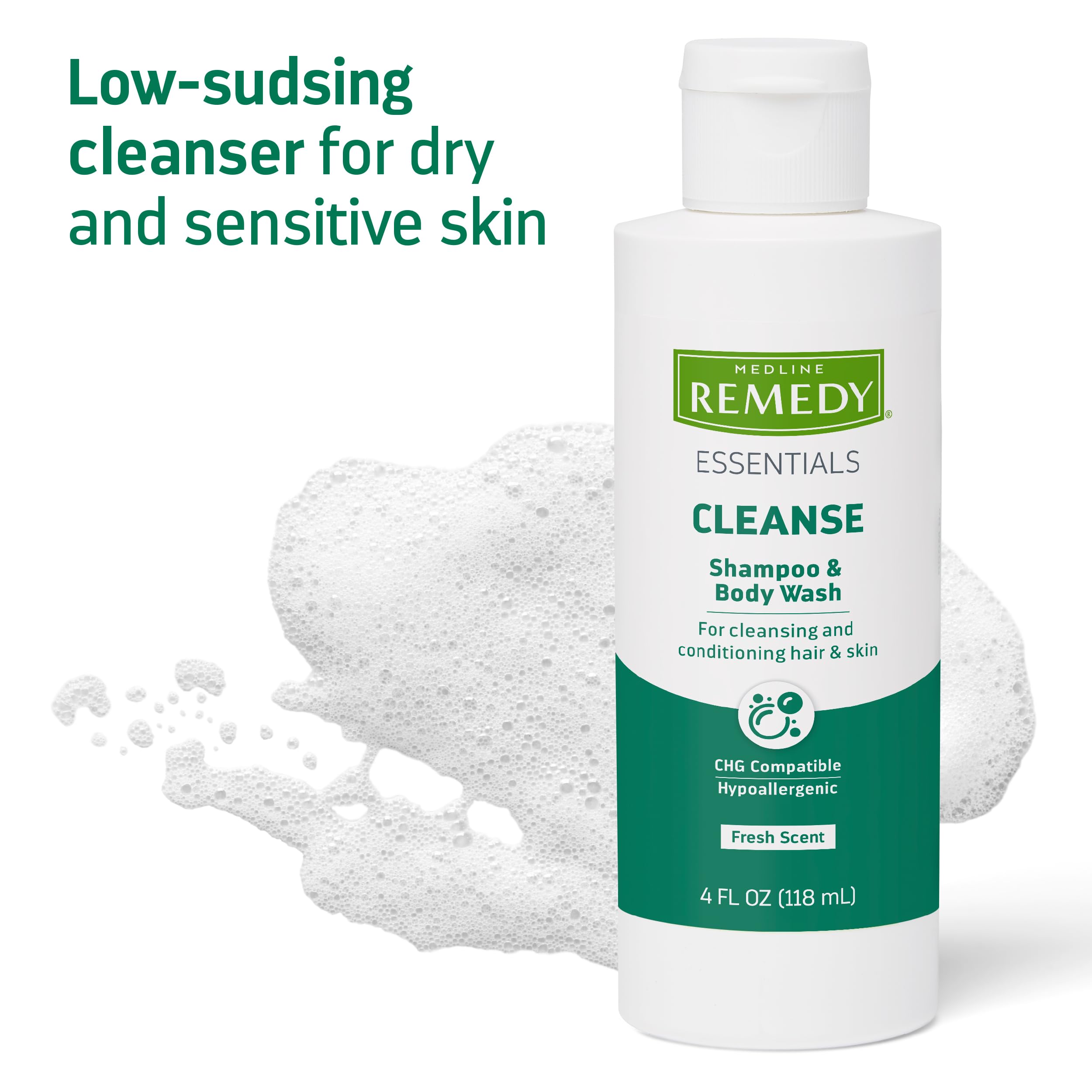 Medline Remedy Essentials dilution-basin mix demonstrating 10:1 ratio.