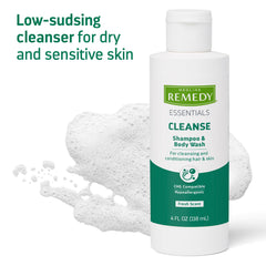 Medline Remedy Essentials dilution-basin mix demonstrating 10:1 ratio.