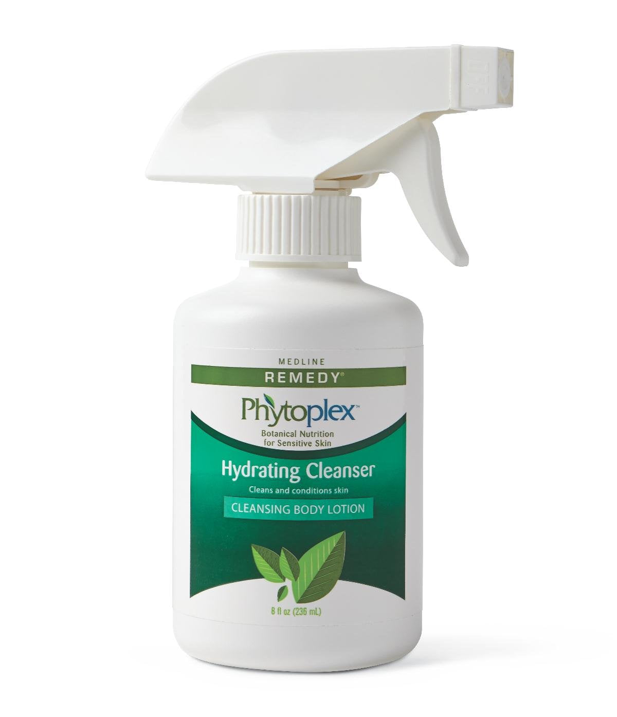 Medline Remedy Phytoplex cleansing bottle with pump for easy no-rinse cleansing.