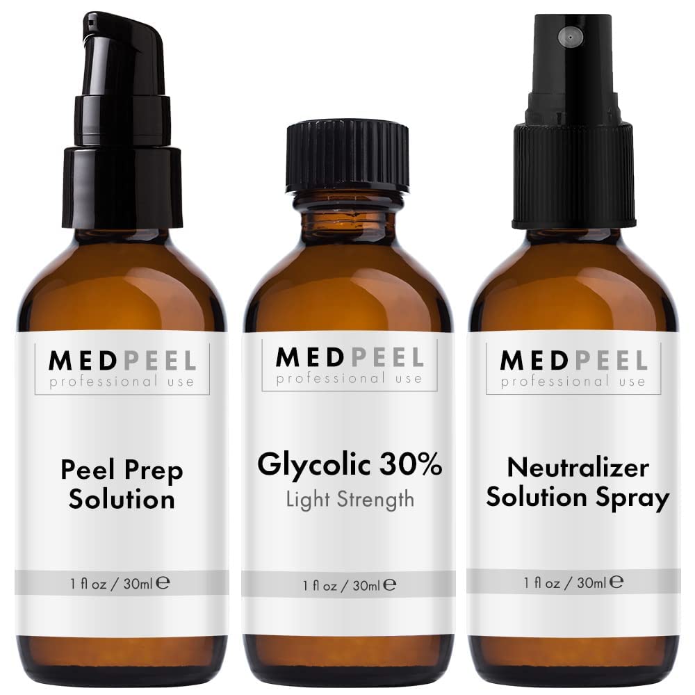 MedPeel glycolic acid 30% peel bottle for at-home texture improvement