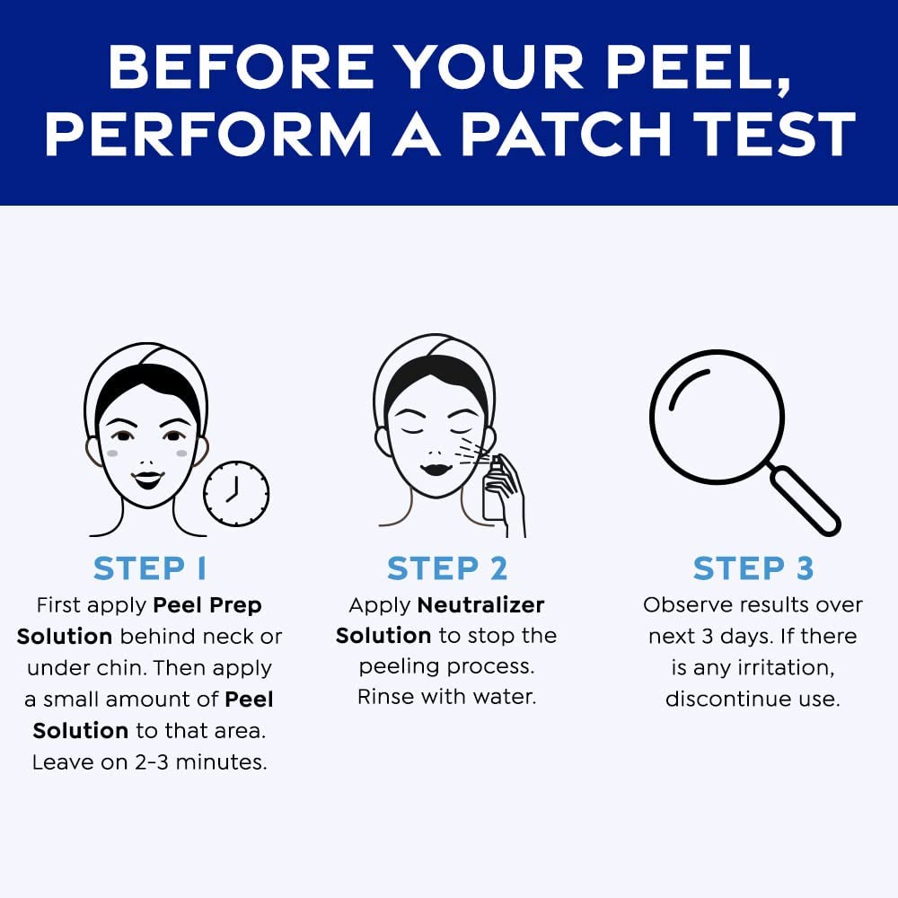 MedPeel patch-test area behind ear for safe testing