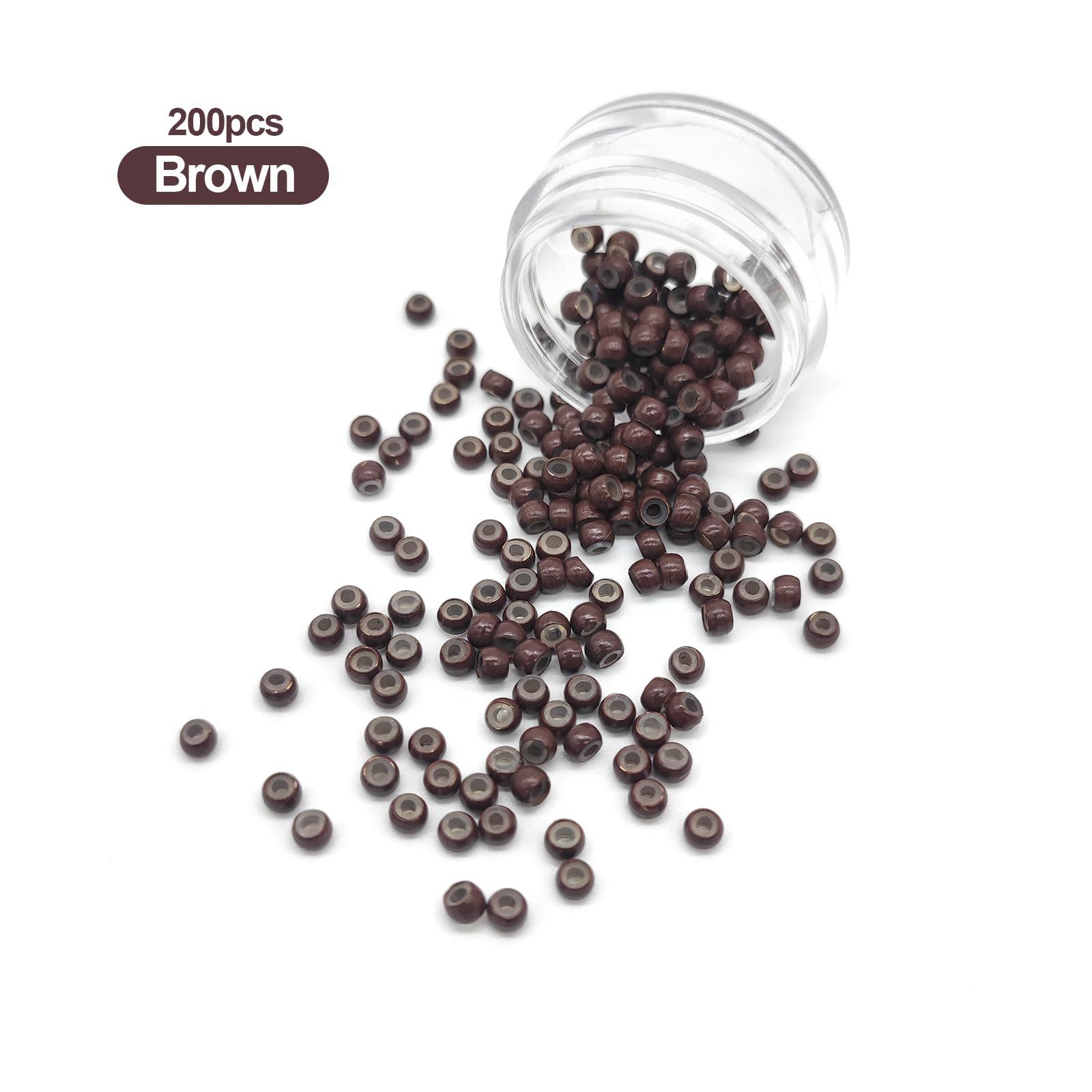 Medsuo nano ring beads in brown close-up for discreet, natural blends
