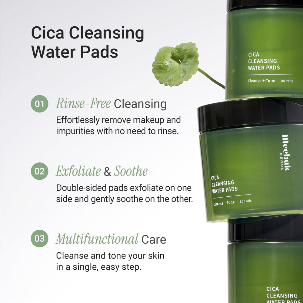 Meebak Cica Cleansing Water Pads lavender and cica soothing skin