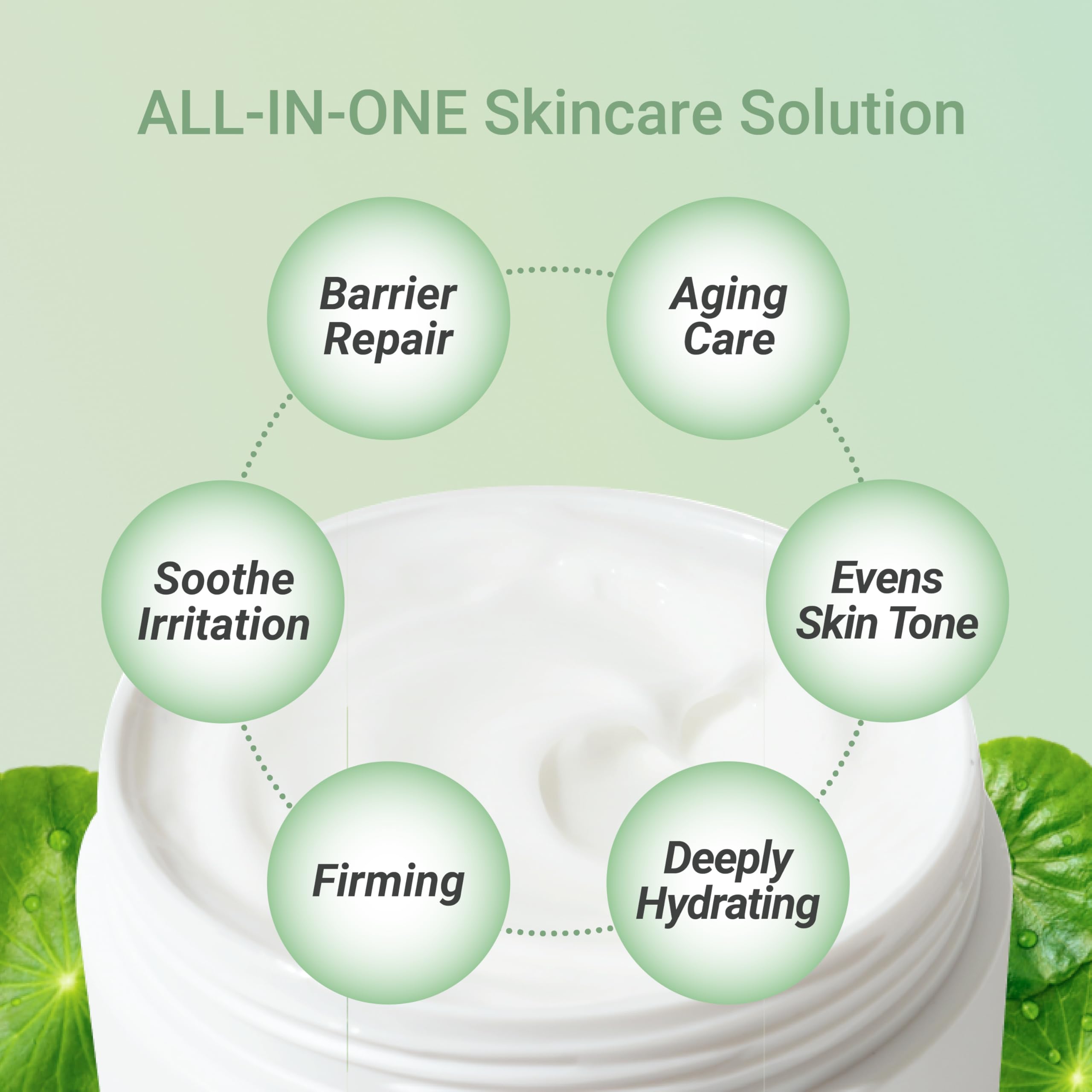 Meebak Cica Cream jar closeup highlighting soothing finish.