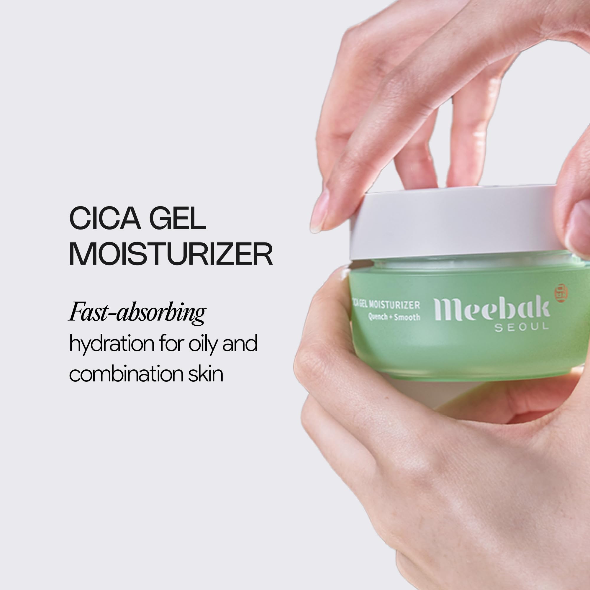 Meebak Cica Gel with hyaluronic acid provides lasting hydration and dewy glow