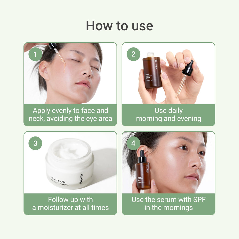 Meebak Vitamin C Serum Centella ingredient spotlight on soothing care.