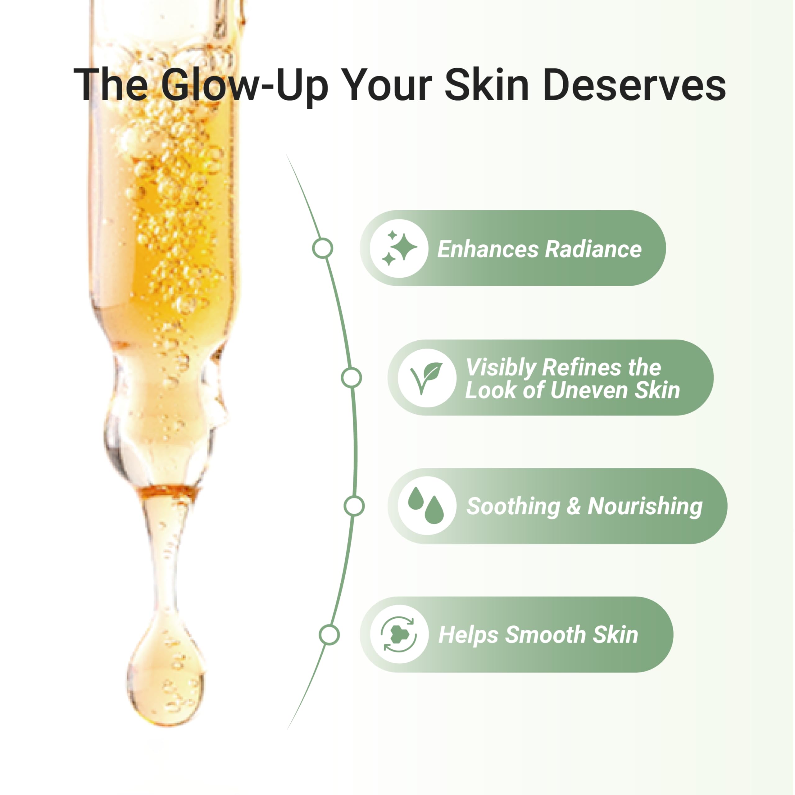 Meebak Vitamin C Serum texture close-up highlights a lightweight, absorbing formula.