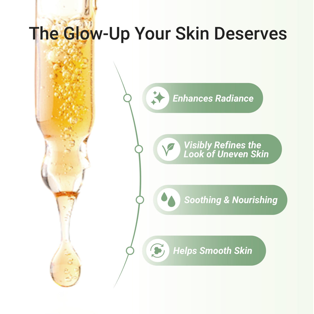 Meebak Vitamin C Serum texture close-up highlights a lightweight, absorbing formula.