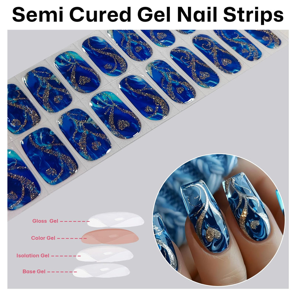 Meemooron French tip semi-cured strips for a classy, gel-look finish
