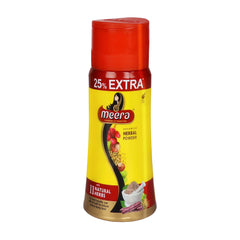 Meera Advanced Herbal Hair Wash Powder jar front view showing herbal blend for nourishing scalp.