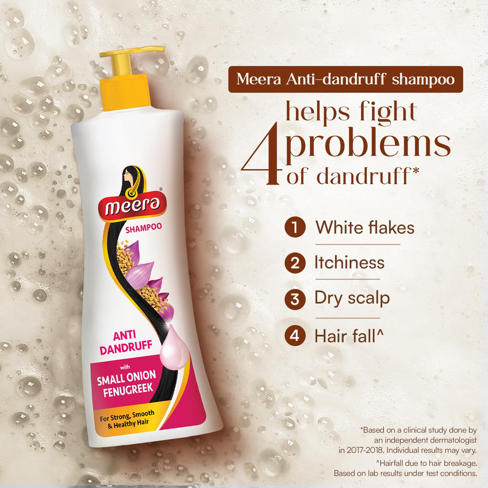 Meera Anti Dandruff Shampoo lather demonstrates gentle cleansing