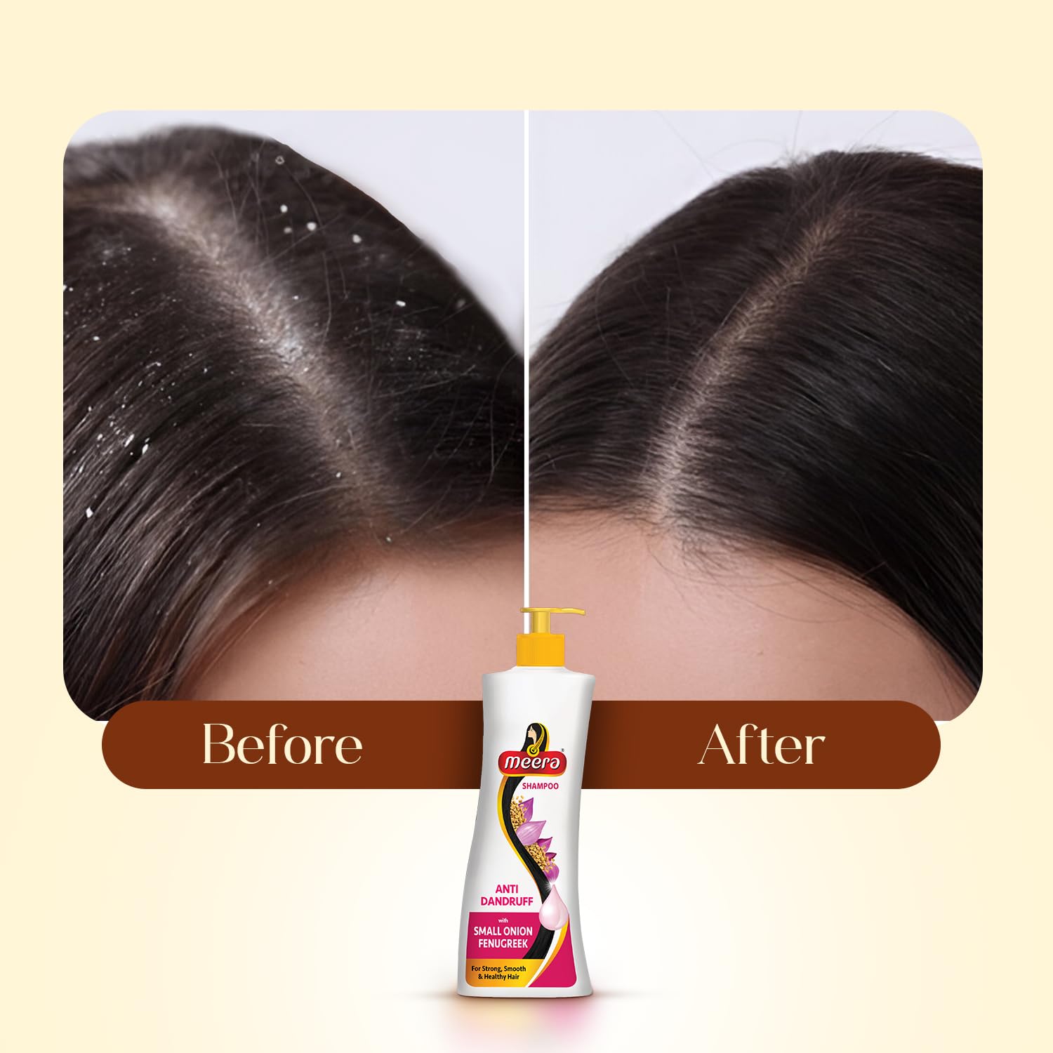 Meera shampoo white formula suggests gentle care for everyday use