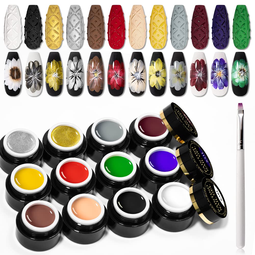 MEET ACROSS 12-color painting gel kit enabling versatile nail art designs