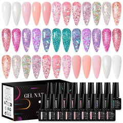 MEET ACROSS 18-color gel polish set for versatile creative manicures.