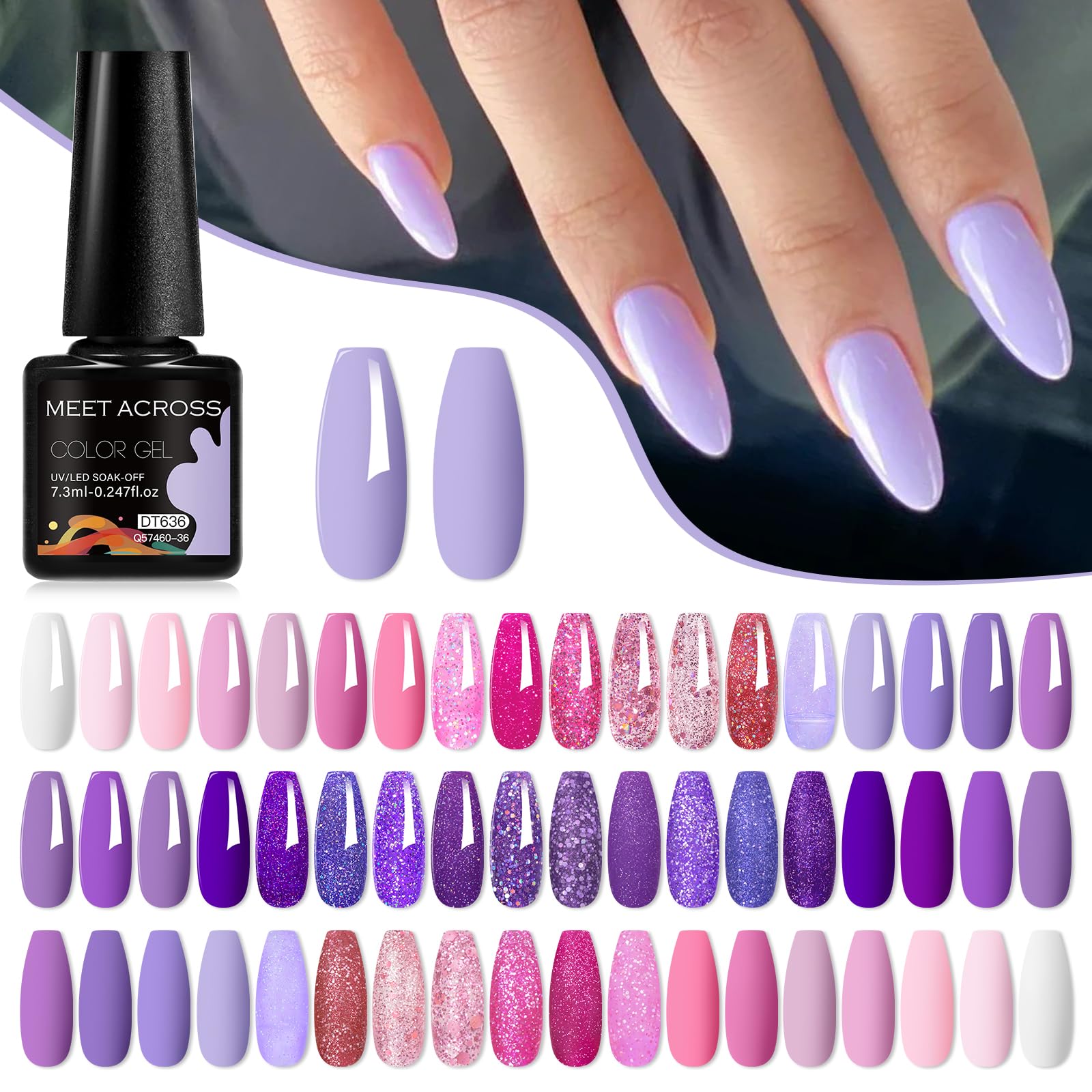 MEET ACROSS fashion shimmer nail polish adds radiant depth for chic nail art.