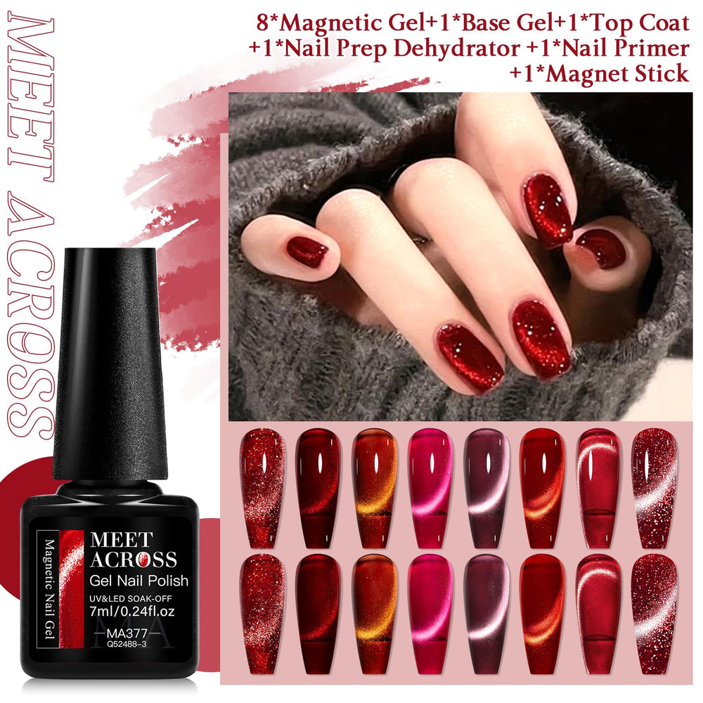 MEET ACROSS glitter finish close-up showing shimmering depth on nails.