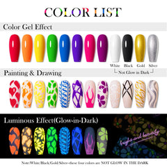 MEET ACROSS neon luminous palette of 12 colors for vivid daytime and glow effects
