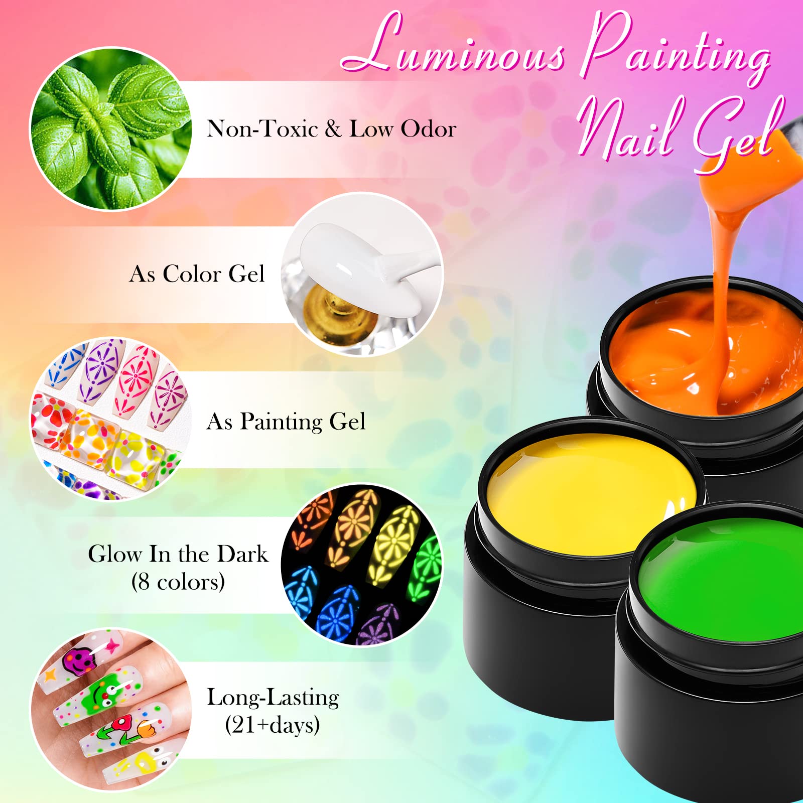 MEET ACROSS painting and detailing with gel nail paints in action