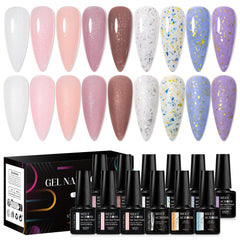 Meet Across rubber base gel bottle for flexible nails and stronger foundation.