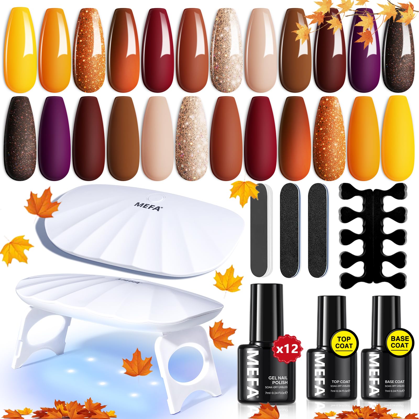MEFA gel nail kit with UV light for at home salon results