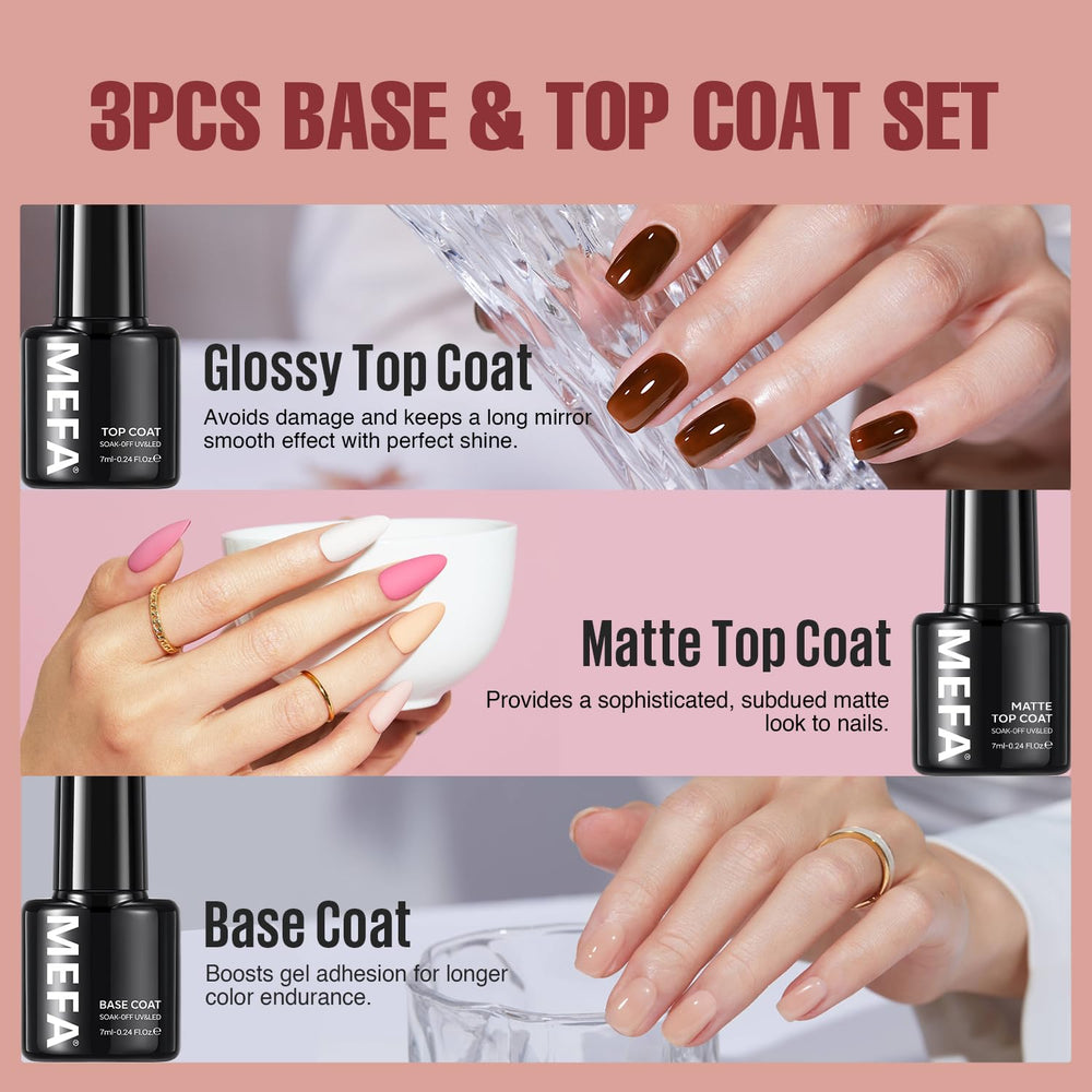 MEFA walnut brown gel polish bottle for sophisticated nails
