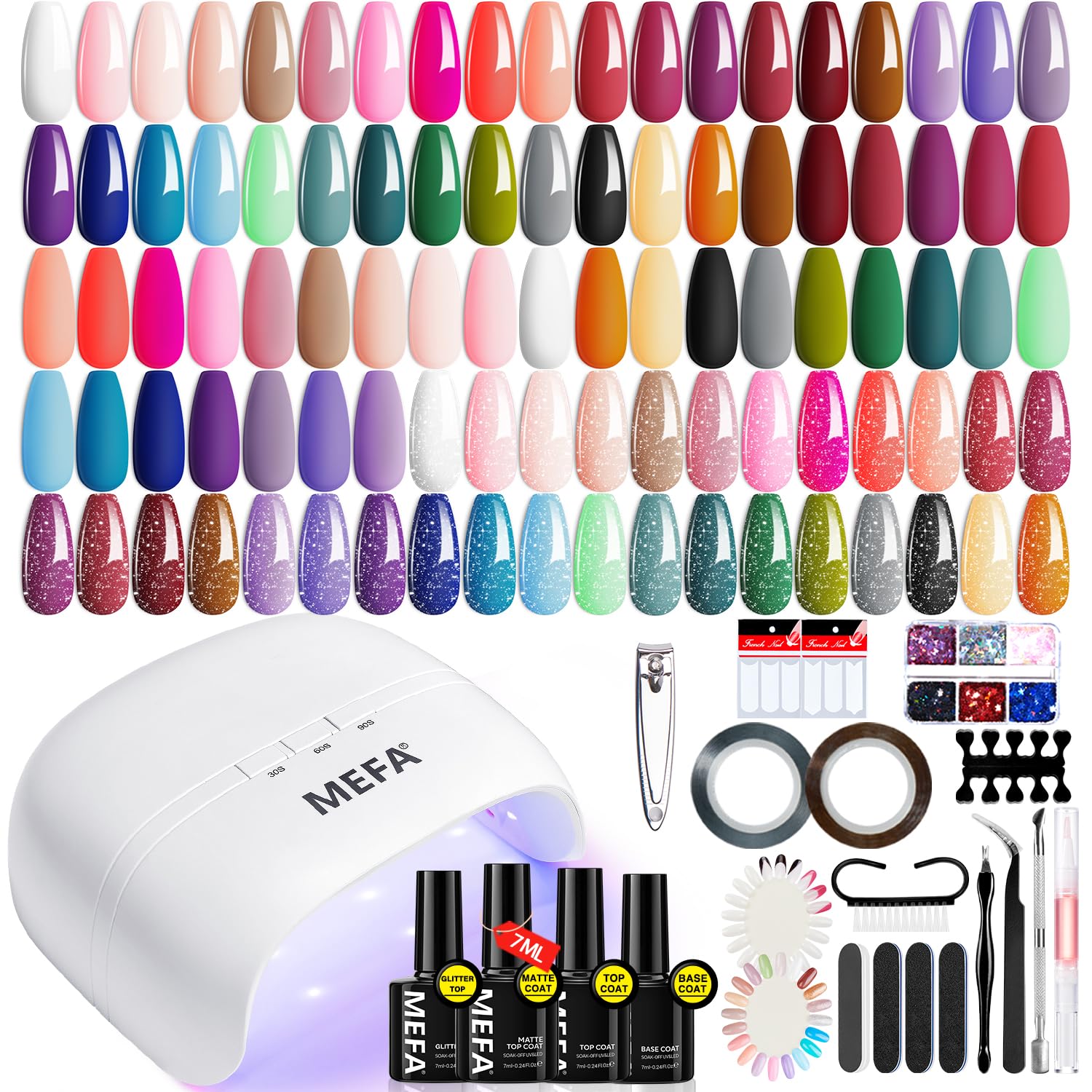 MEFA 72W LED lamp for quick, even curing of gel nails