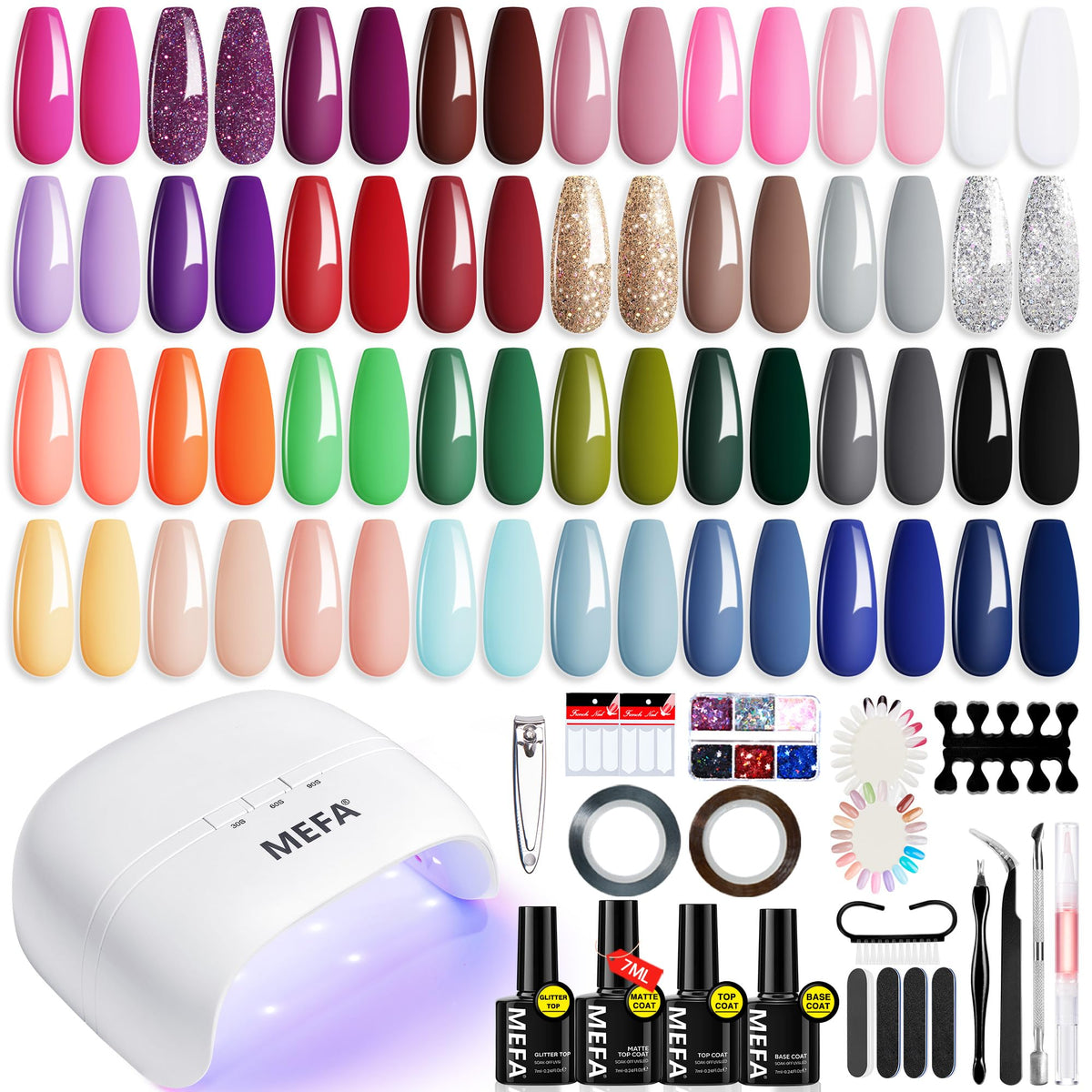 MEFA 72W LED nail lamp for fast, even curing at home.