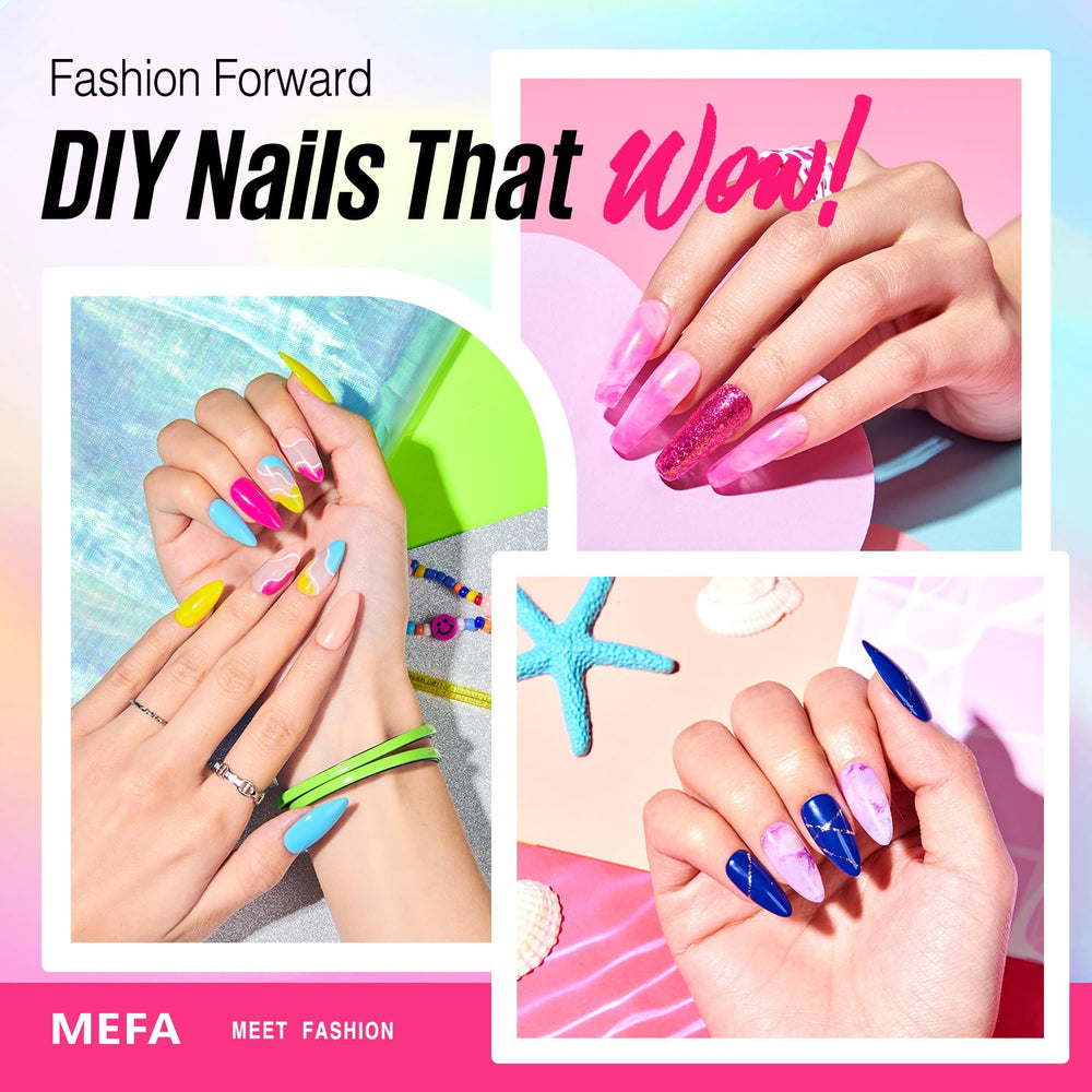 MEFA base and top coats in matte and glossy finishes for salon results