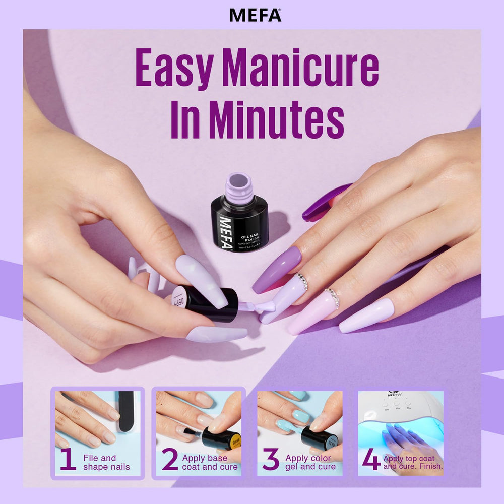 MEFA close-up of smooth, bubble-free gel polish application
