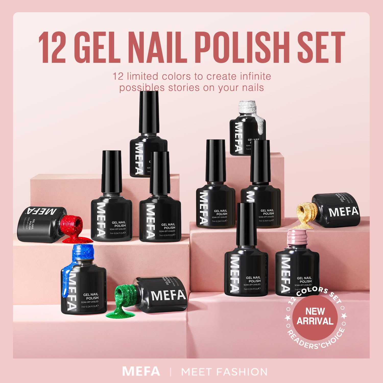 MEFA dark green sparkle shade close-up for festive winter nail art ideas