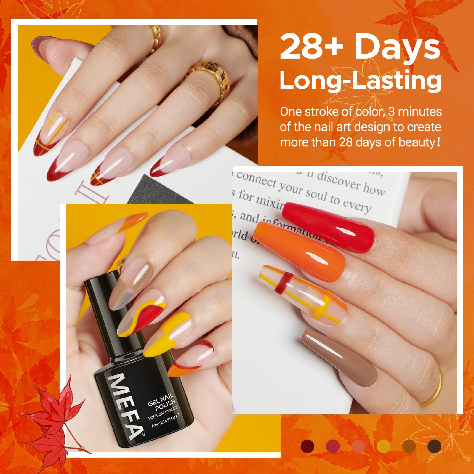 MEFA burgundy gel nail color – sophisticated shade for classy fall looks.