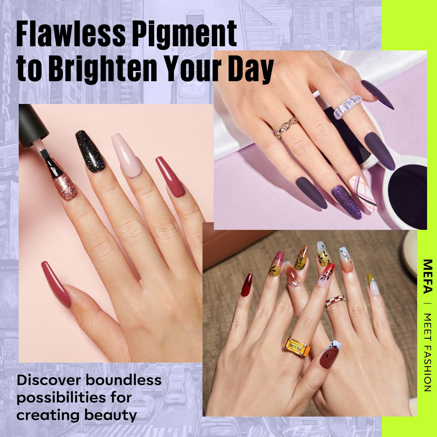 MEFA glossy base and top coat for durable, high-shine finishes.