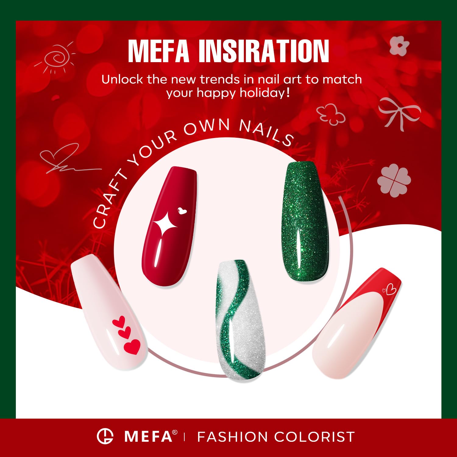 MEFA gel nail polish set packaging box showing colors and gift-ready presentation