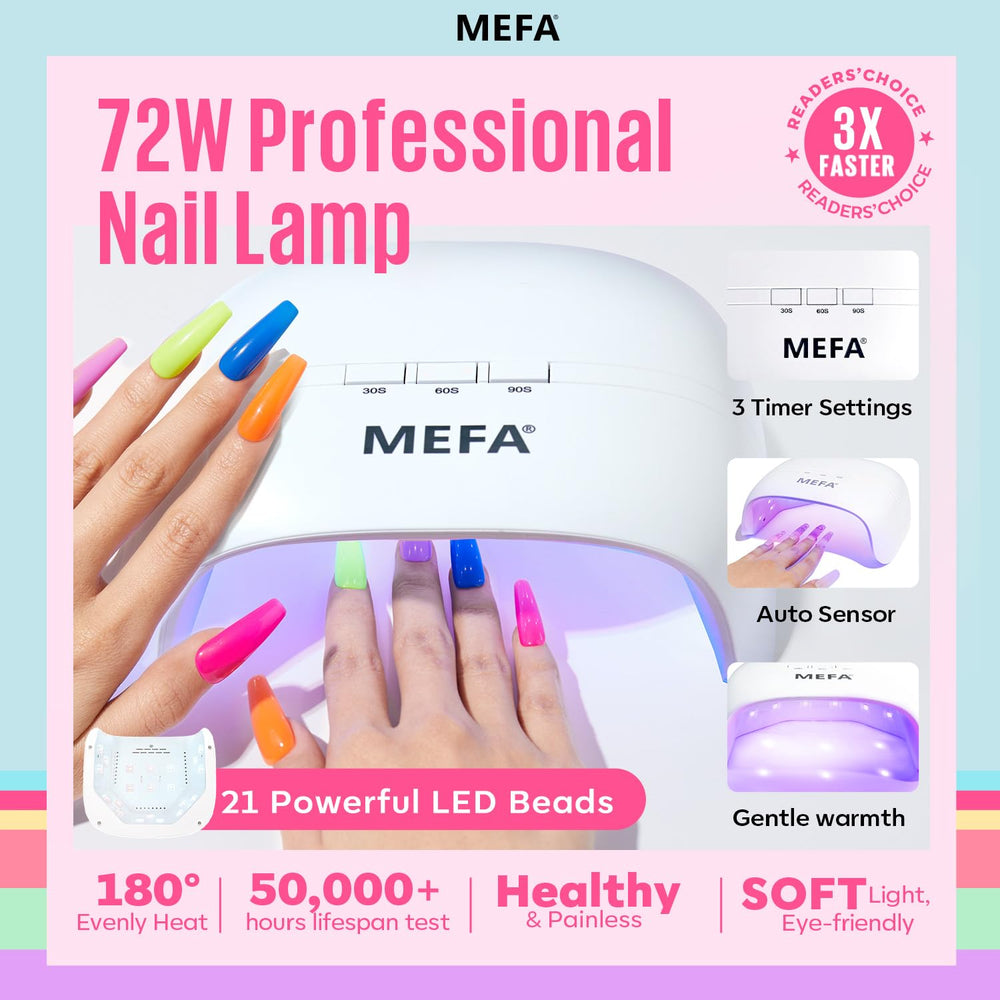 MEFA gel polish swatches close-up highlighting smooth, bubble-free application.