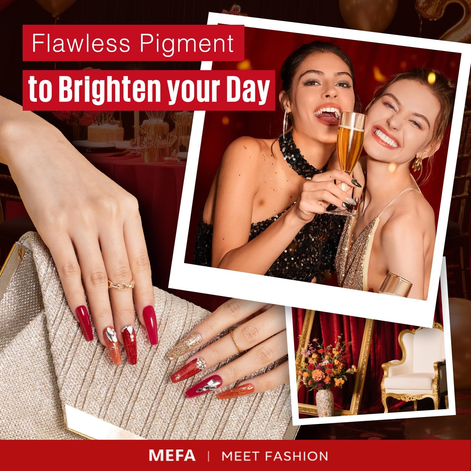 Gift-ready MEFA box featuring a six-color gel polish set.