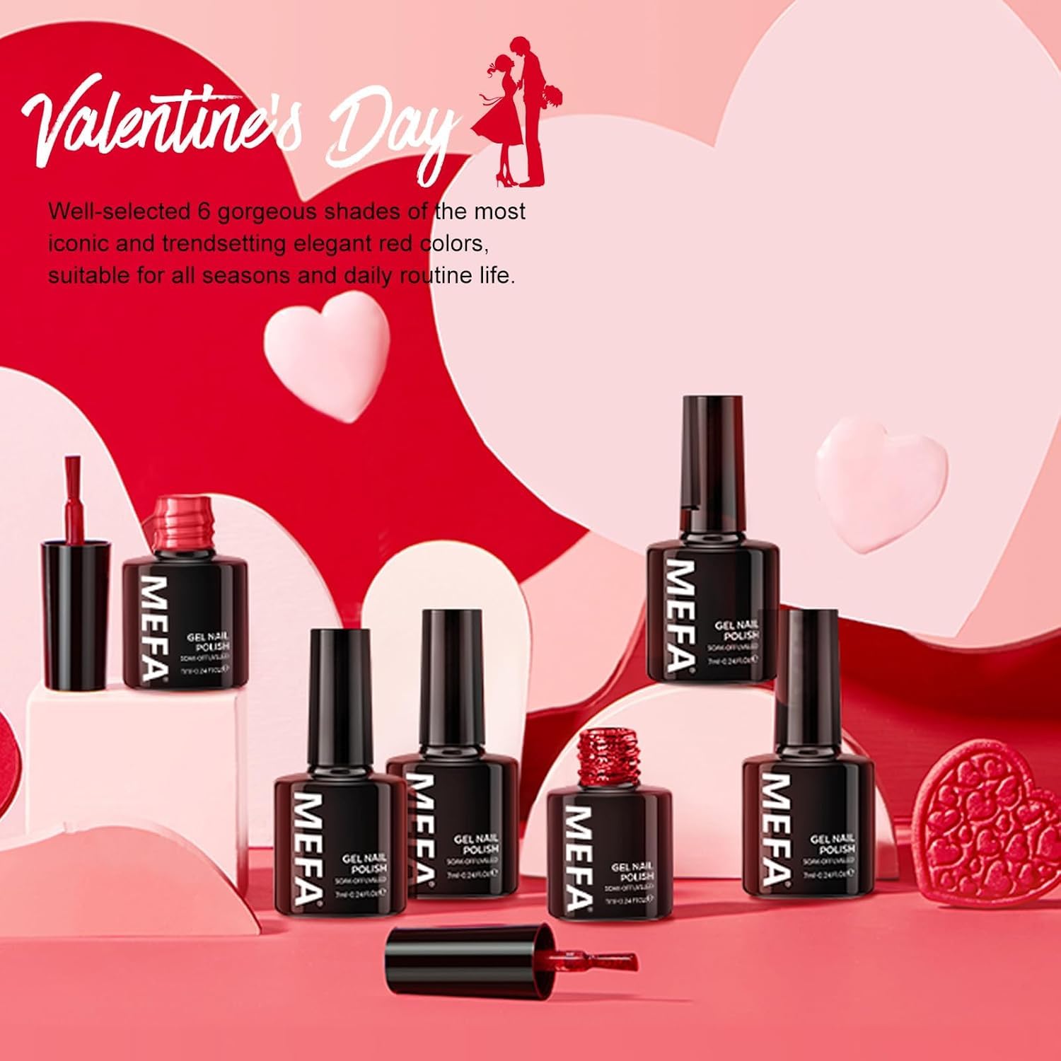 Long-lasting MEFA gel nail polish up to 28 days.