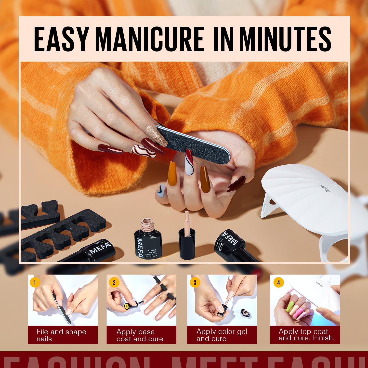 MEFA nail files, buffer and separators for prep and finish