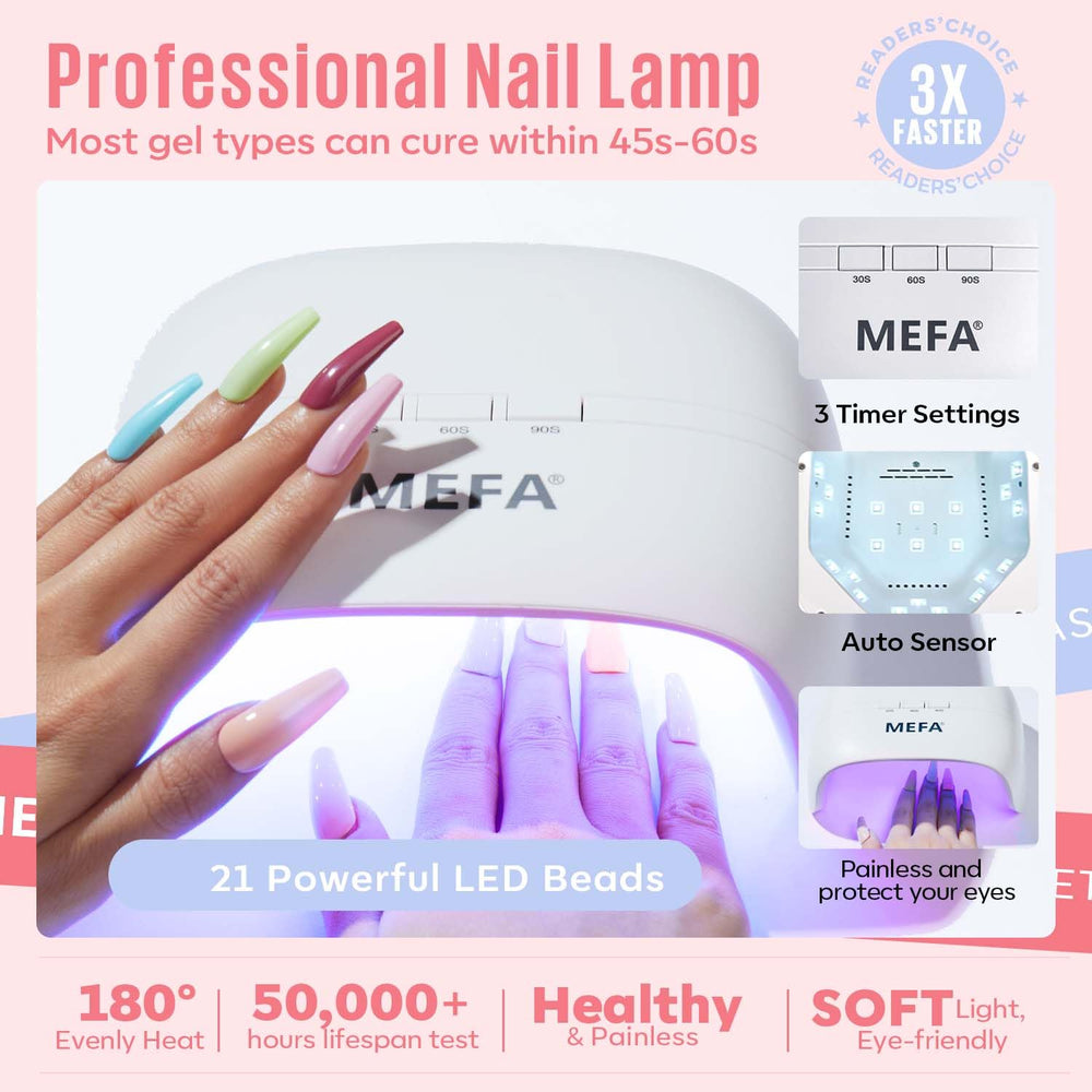 MEFA nail files set smooths edges for salon-quality results.