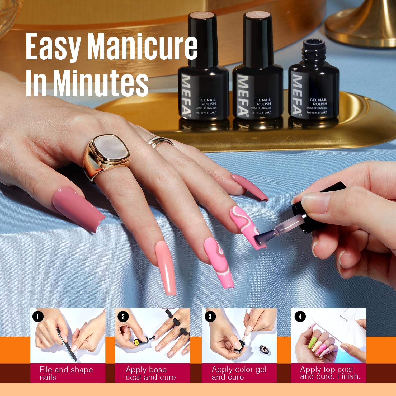 MEFA soak-off gel polish for easy removal