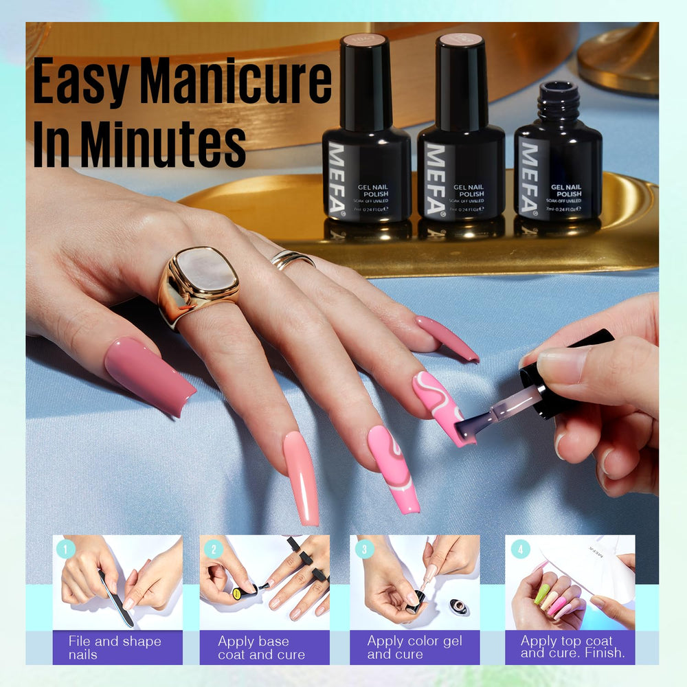 MEFA matte top coat adds velvety texture.