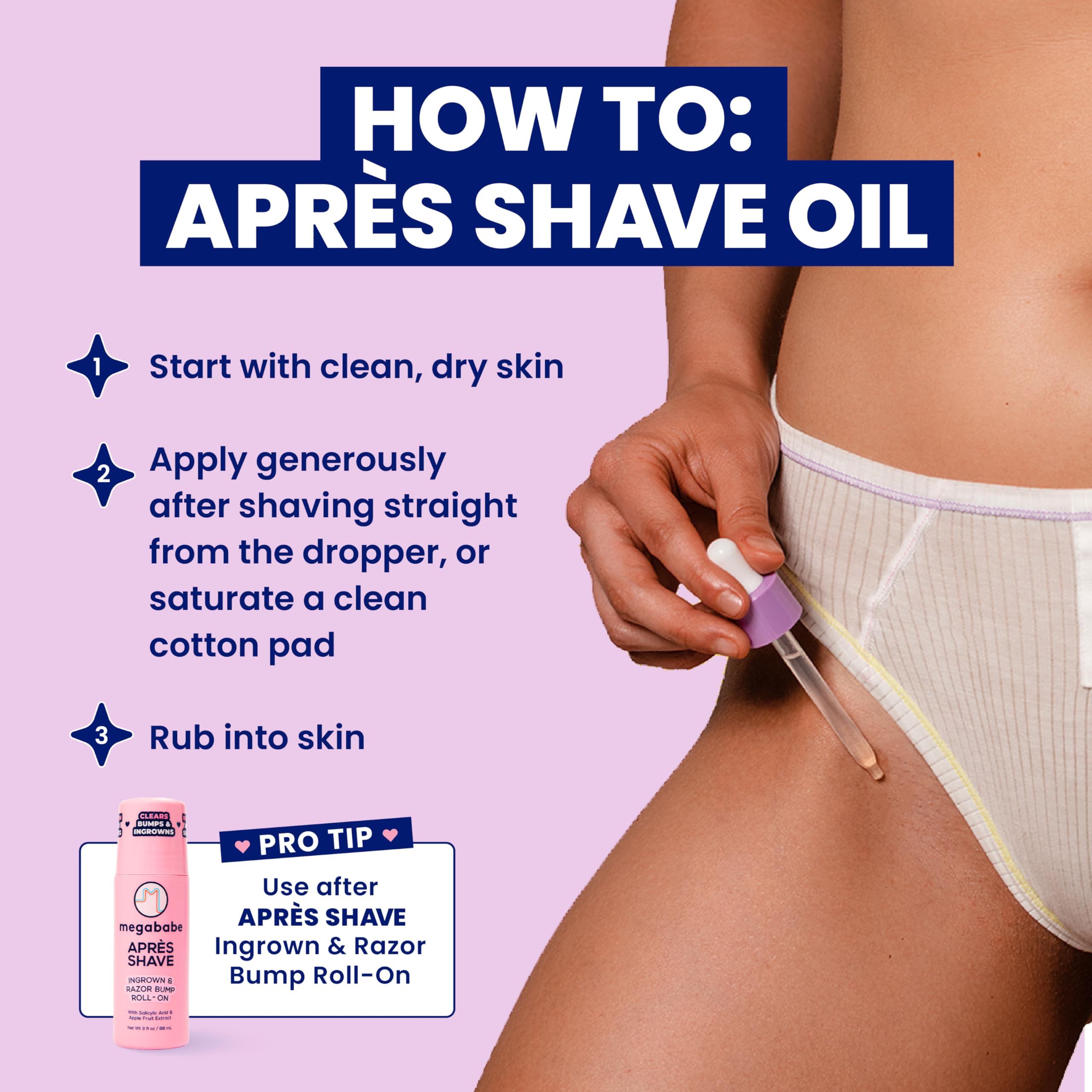 Megababe Après Shave Oil underarms use reduces irritation without heaviness