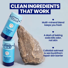 Megababe Geo Deo is aluminum-free and all-natural for sensitive pits.