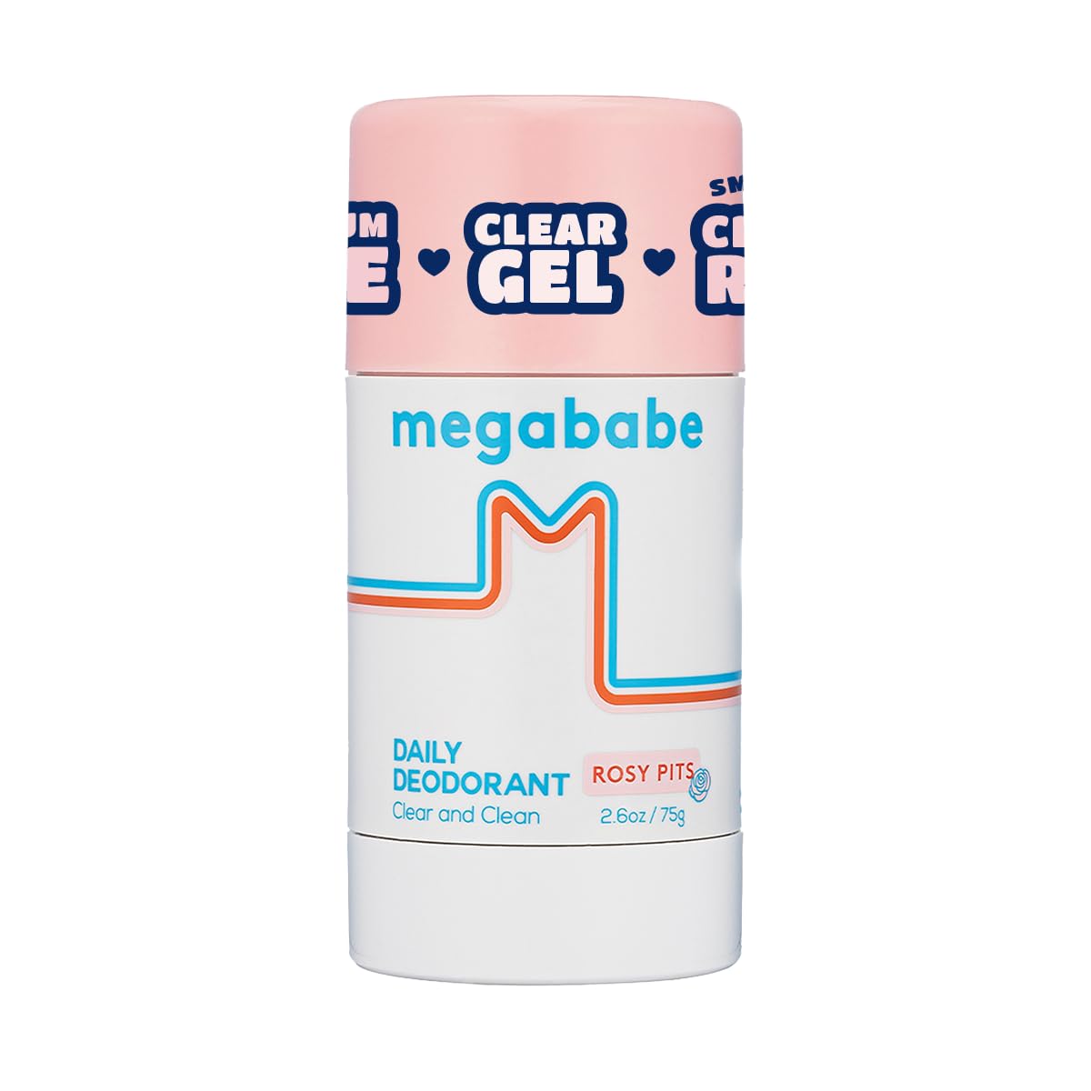 Megababe Daily Deodorant Rosy Pits bottle shows a clear, aluminum-free formula for everyday use