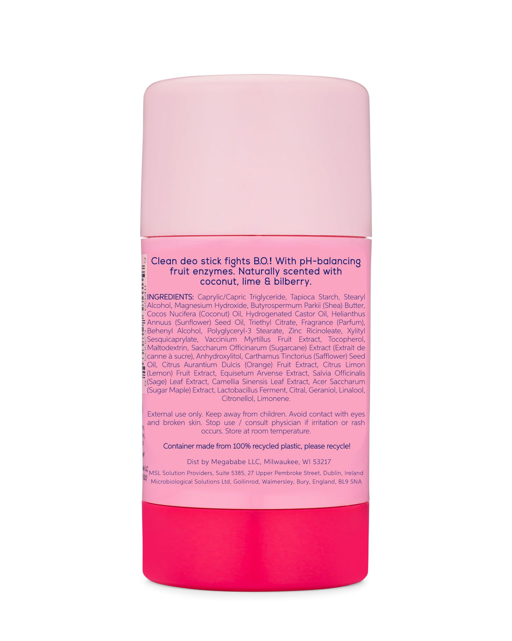 Megababe Daily Deodorant Smoothie Deo 72-hour odor protection is suggested.