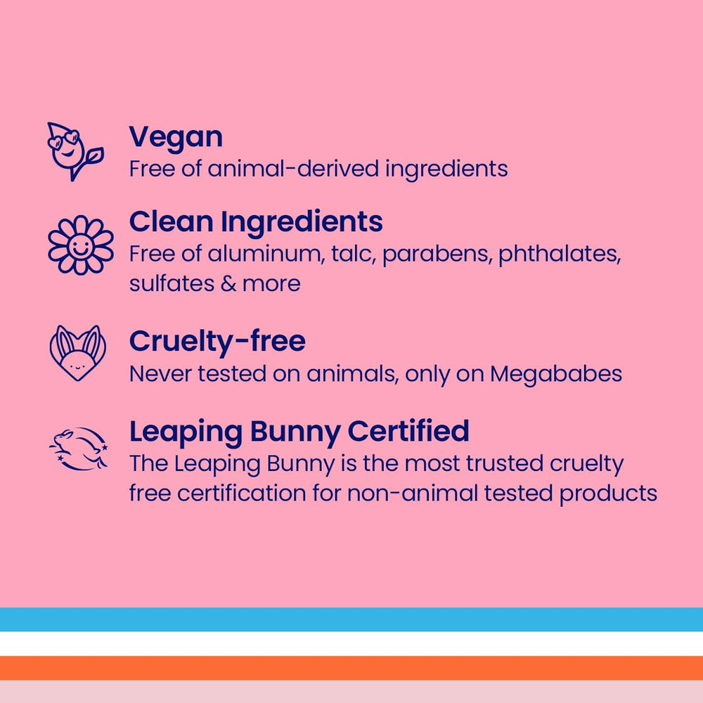Megababe Daily Deodorant Smoothie Deo after-use skin highlights gentle nourishment.