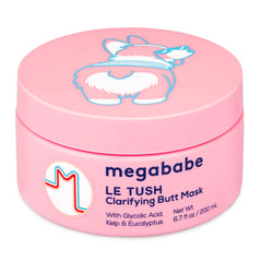 Megababe Le Tush mask packaging for a clarifying, multi-use skin treatment.