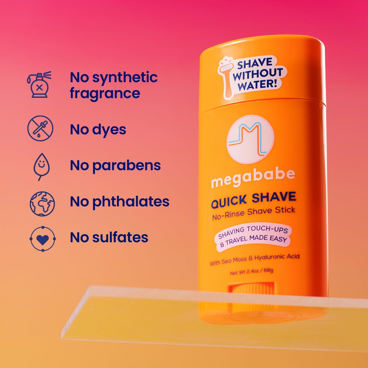Megababe Quick Shave Stick ideal for underarm shaving.