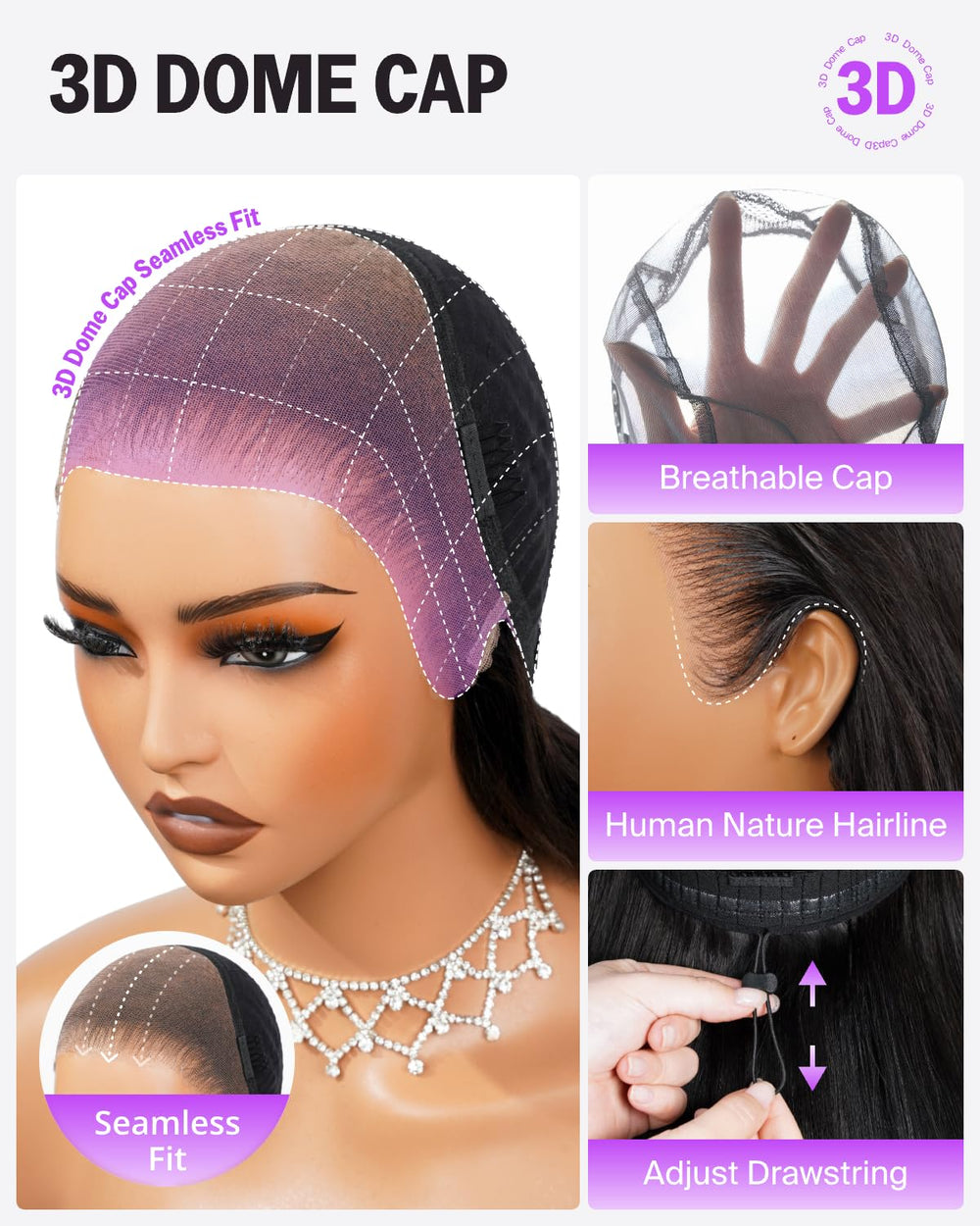 Megalook Hair ear-to-ear straight wig with full coverage and natural movement.