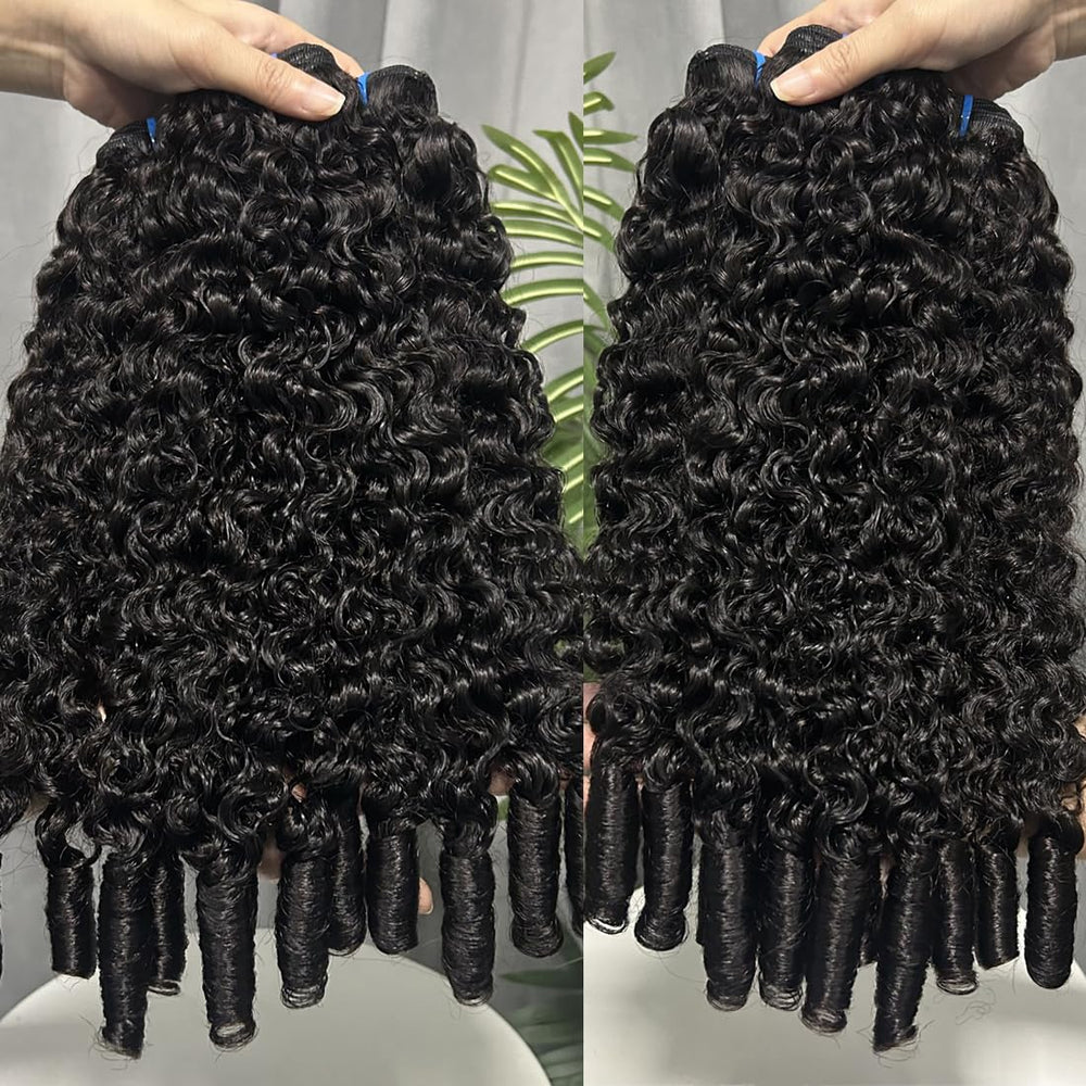 Megeen Burmese Curly Bundles 20in water-wave weft for long-lasting curl and shine.
