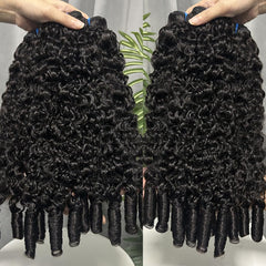 Megeen Burmese Curly Bundles 20in water-wave weft for long-lasting curl and shine.